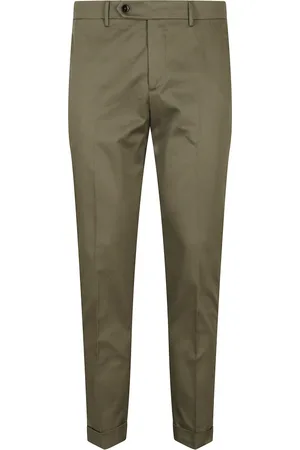 Berwich Spodnie, Mężczyzna, Zielony, S, Bawełna, Zielone Spodnie Chino Retro z Gabardyny