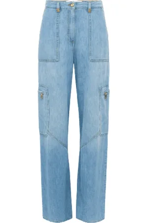 Elisabetta Franchi Jeansy, Kobieta, Niebieski, W27, Bawełna, Jeansyy cargo z ozdobnymi detalami