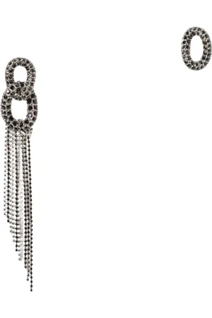 Isabel Marant Akcesoria, Kobieta, Czarny, ONE SIZE, Błyszczące Kolczyki z Rhinestone w kształcie Owalu