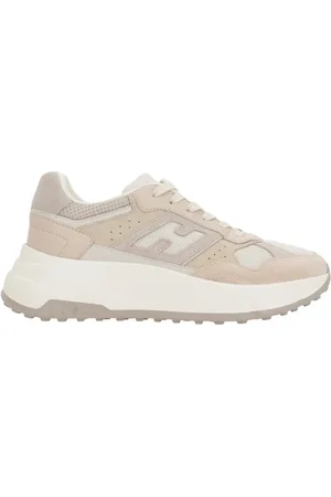 Hogan Buty, Kobieta, Beżowy, 38 1/2 EU, Zamsz, Beżowe Zamszowe Sneakersy Hi-Fi