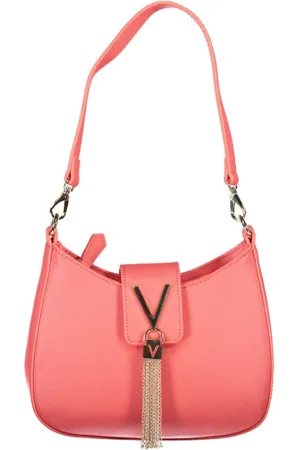 Valentino by Mario Valentino Torebki, Kobieta, Różowy, ONE SIZE, Len, Różowa Torba na Ramię z Polietylenu z Zdejmowanymi Paskami