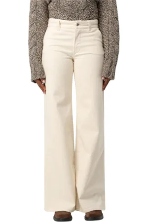 Kiton Jeansy, Kobieta, Beżowy, S, Denim, Wide Leg Jeansy