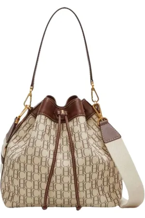 Carolina Herrera Torebki, Kobieta, Beżowy, ONE SIZE, Skóra, Torba Wiaderko Little Caracas Skóra Baobab