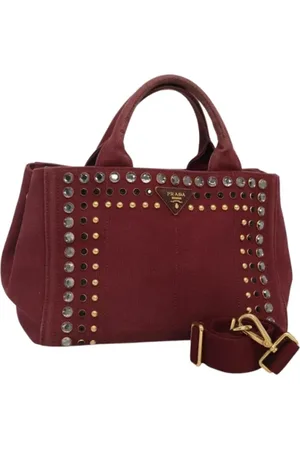 Prada Pre-owned, Kobieta, Czerwony, ONE SIZE, Pre-owned Canvas handbags