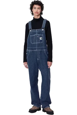 Carhartt Kombinezony, Kobieta, Niebieski, S, Bawełna, Niebieskie Ogrodniczki Straight Klasyczne