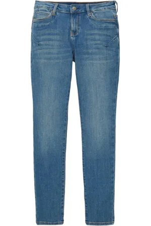 TOM TAILOR Jeansy, Kobieta, Niebieski, W27 L32, Luźne Spodnie Tapered Fit