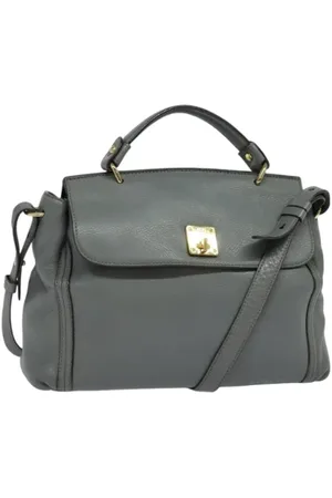 MCM Pre-owned, Kobieta, Szary, ONE SIZE, Skóra, Pre-owned Skórzane torebki
