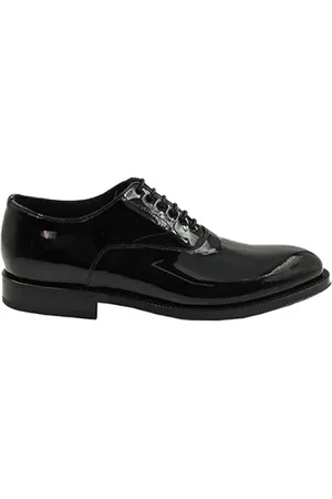 Green george Buty, Mężczyzna, Czarny, 40 1/2 EU, Czarne skórzane buty Oxford Elegancki styl