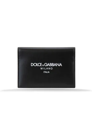 Dolce & Gabbana Akcesoria, Mężczyzna, Czarny, ONE SIZE, Skórzany etui na paszport z miejscami na karty