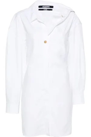 Jacquemus Sukienki, Kobieta, Biały, M, Bawełna, Biała Mini Robe Sukienka