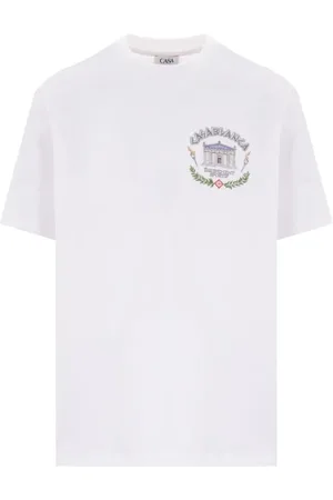Casablanca Koszulki, Mężczyzna, Biały, M, Bawełna, T-shirt z nadrukiem graficznym z okrągłym dekoltem