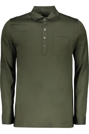 MOORER Koszulki, Mężczyzna, Zielony, 4XL, Bawełniana koszulka polo z guzikami z nacre