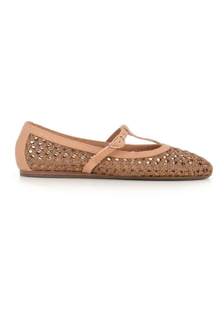 Ancient Greek Sandals Buty, Kobieta, Beżowy, 39 EU, Beżowe baleriny z rafii i skóry