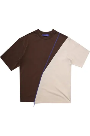 A-cold-wall* Koszulki, Mężczyzna, Wielobarwność, XL, Brązowy T-shirt Spliced