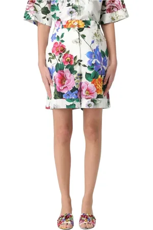 Dolce & Gabbana Szorty, Kobieta, Wielobarwność, M, Spodenki z Kwiatowym Nadrukiem Luźny Krój
