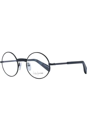 YOHJI YAMAMOTO Akcesoria, unisex, Czarny, ONE SIZE, Czarne Okulary Optyczne Mężczyźni Styl Panto