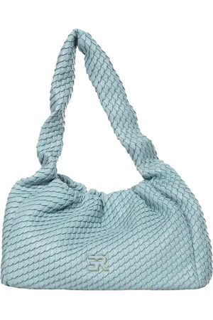 ERMANNO SCERVINO Torebki, Kobieta, Niebieski, ONE SIZE, Torba Hobo z Plisowanym Materiałem i Zapięciem na Zamek