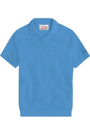 MC2 SAINT BARTH Koszulki, Mężczyzna, Niebieski, XL, Polo z bawełny w jednolitym kolorze mężczyzna