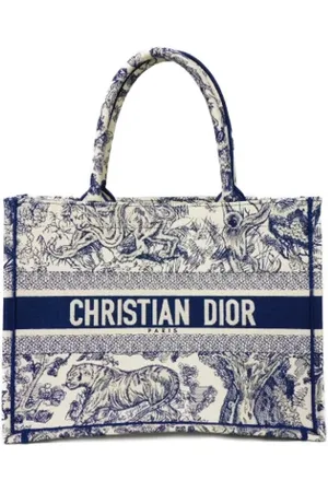 Dior Pre-owned, Kobieta, Niebieski, ONE SIZE, Bawełna, Pre-owned Cotton totes
