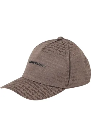 Emporio Armani Akcesoria, Mężczyzna, brązowy, ONE SIZE, Czapka z daszkiem z logo w klasycznym czarnym
