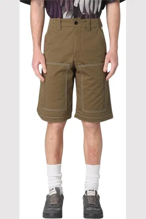 Msgm Szorty, Mężczyzna, Zielony, M, Zielone Cargo Shorts z Kontrastowym Szyciem