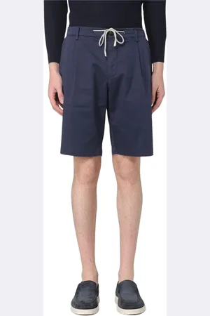 ELEVENTY Szorty, Mężczyzna, Niebieski, W33, Stylowe Plisowane Casual Shorts