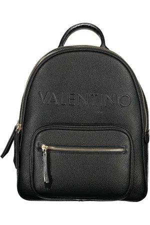 Valentino by Mario Valentino Torebki, Kobieta, Czarny, ONE SIZE, Len, Czarny Plecak z Polietylenu z Kontrastującymi Szczegółami