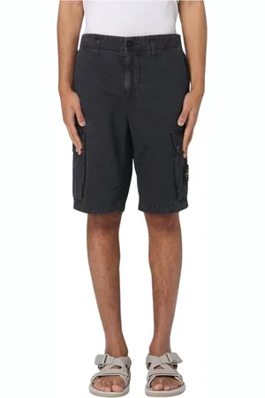 Stone Island Szorty, Mężczyzna, Czarny, W34, Uniwersalne Oliwkowe Szorty Cargo