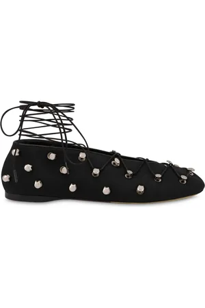 Moschino Buty, Kobieta, Czarny, 37 EU, Czarne Buty Plaskie z Nitami Wloskie