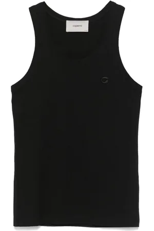 COPERNI Koszulki, Kobieta, Czarny, S, Czarny Lekki Top z Logo