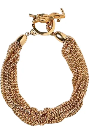 Saint Laurent Akcesoria, Kobieta, Żółty, S, Elegant Multi Strand Chain Bracelet