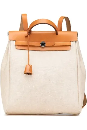 Hermès Pre-owned, Kobieta, Beżowy, ONE SIZE, Skóra, Pre-owned Canvas backpacks