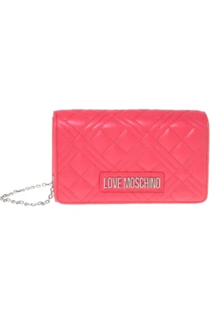 Moschino Torebki, Kobieta, Różowy, ONE SIZE, Fioletowa Torba na Ramię z Złotymi Szczegółami