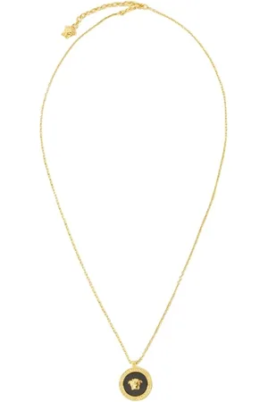 VERSACE Akcesoria, Kobieta, Czarny, ONE SIZE, Czarny Metalowy Naszyjnik Ikony