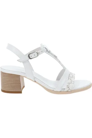 Nero Giardini Buty, Kobieta, Biały, 37 EU, Eleganckie skórzane sandały damskie