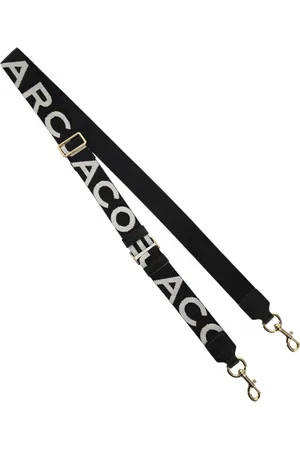 Marc Jacobs Torebki, Kobieta, Czarny, ONE SIZE, Poliester, Cienki Pasek z Logo w Czarno-Białym