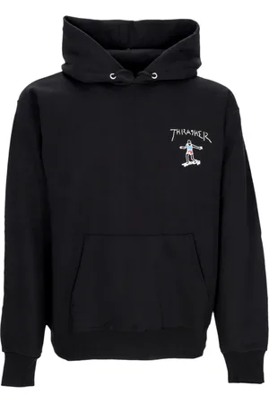 Thrasher Bluzy, Mężczyzna, Czarny, S, Czarna Mini Logo Bluza z Troczkiem