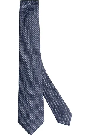 Ermenegildo Zegna Akcesoria, Mężczyzna, Niebieski, ONE SIZE, Niebieski Jedwabny Krawat Geometria
