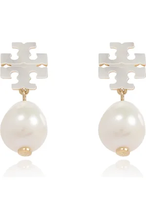 Tory Burch Akcesoria, Kobieta, Biały, ONE SIZE, Kolczyki Kira