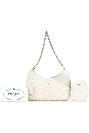 Prada Pre-owned, Kobieta, Biały, ONE SIZE, Wełna, Pre-owned Canvas handbags