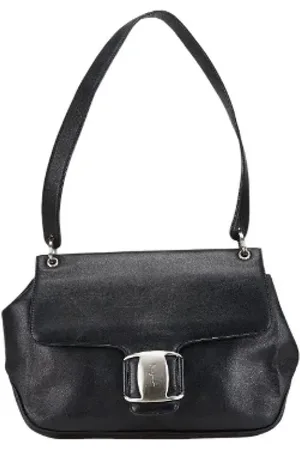 Salvatore Ferragamo Pre-owned, Kobieta, Czarny, ONE SIZE, Skóra, Pre-owned skórzane torby na ramię