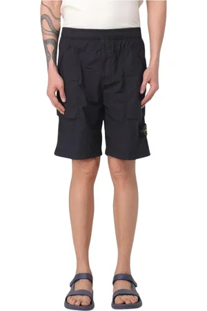 Stone Island Szorty, Mężczyzna, Niebieski, W36, Beżowe Szorty Cargo z Kieszeniami