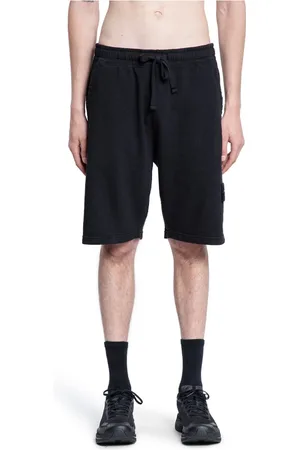 Stone Island Szorty, Mężczyzna, Czarny, XL, Czarne Bawełniane Spodnie do Joggingu