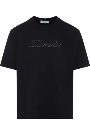 Lanvin Koszulki, Mężczyzna, Czarny, S, Denim, Denim Logo T-shirt