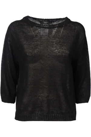 Max Mara Swetry, Kobieta, Czarny, S, Len, Oversize Sweter z lnem