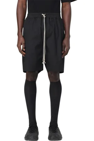 Rick Owens Szorty, Mężczyzna, Czarny, L, Czarne Szorty z Troczkami Luźny Krój