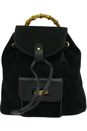 Gucci Pre-owned, Kobieta, Czarny, ONE SIZE, Zamsz, Pre-owned Suede backpacks