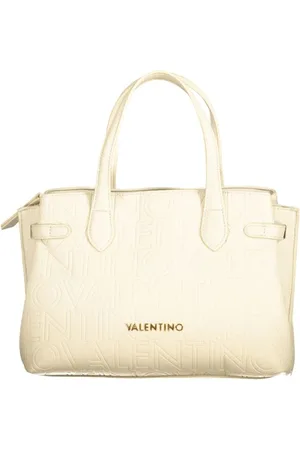 Valentino by Mario Valentino Torebki, Kobieta, Beżowy, ONE SIZE, Len, Beżowa Damska Torba z Podwójnymi Paskami