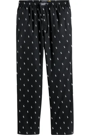 Ralph Lauren Spodnie, Mężczyzna, Czarny, XL, Czarne Spodnie Pj Multilogo