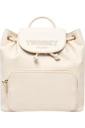Twin-Set Torebki, Kobieta, Beżowy, ONE SIZE, Syntetyczny plecak skórzany z sznurkiem